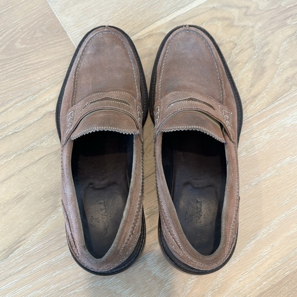 Canali Men’s Suede Penny Loafers Size 43 Italy Business Career Preppy Leather main image 6